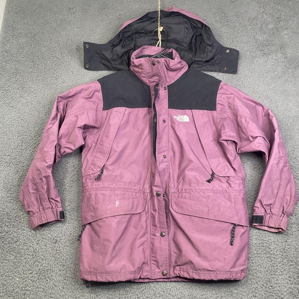 The North Face Jacket Womens Medium Purple Black Hooded Detachable Hood VTG
